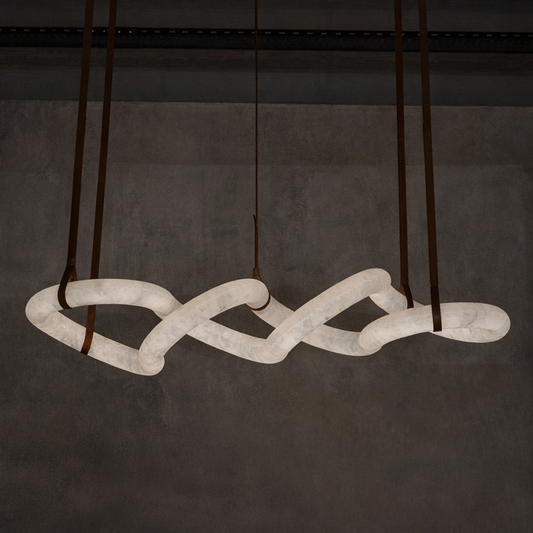 Venüs Deri Askılı  Mermer LED Sarkıt Avize 190 cm