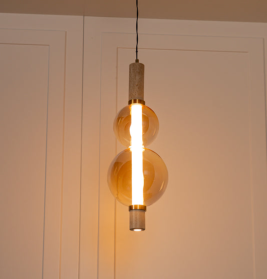 Siena İkili Bal Cam Sarkıt 62 cm