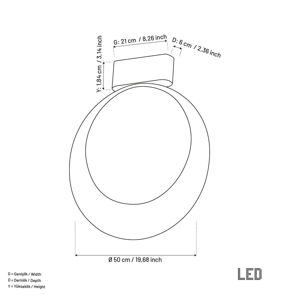 Artea Opal Akrilik Plafonyer - Medium