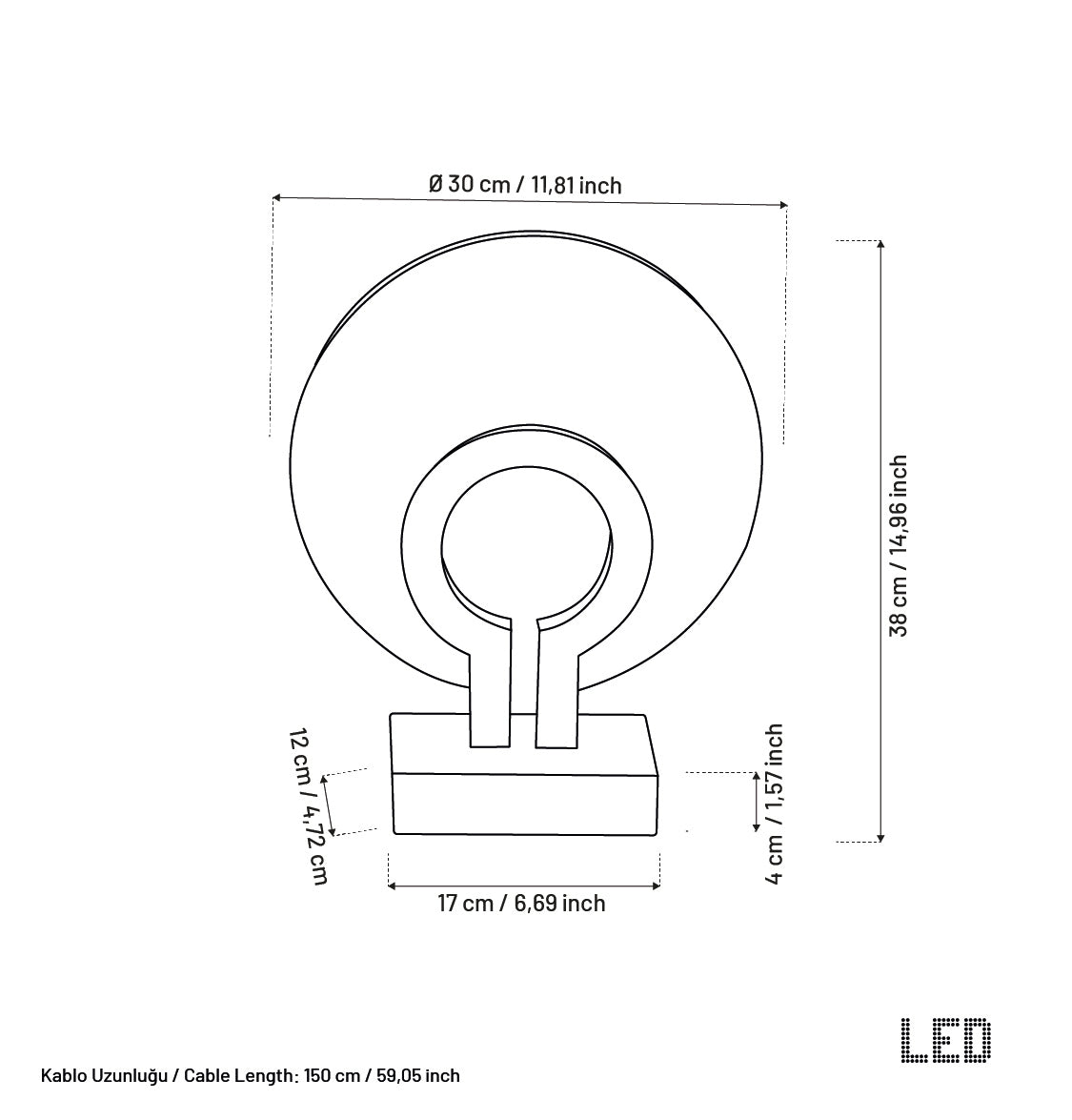Skyline Şeffaf Cam Masa Lambası