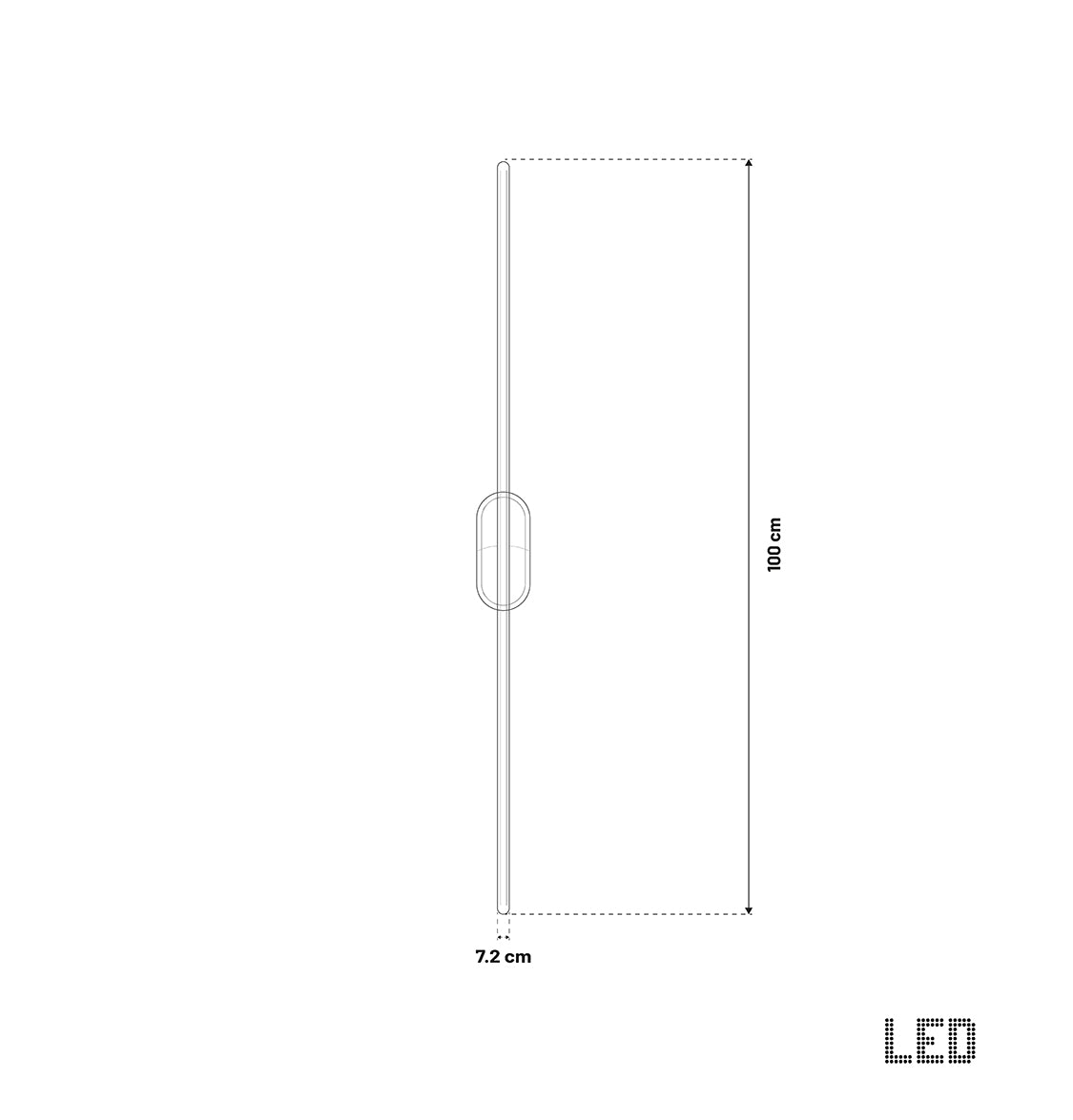 Assos Siyah Led Aplik 100 cm