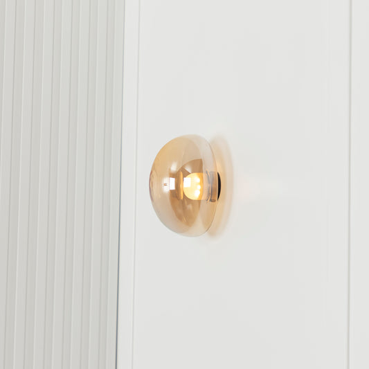 Labranda Tekli Bal Camlı Siyah Led Aplik 10 cm