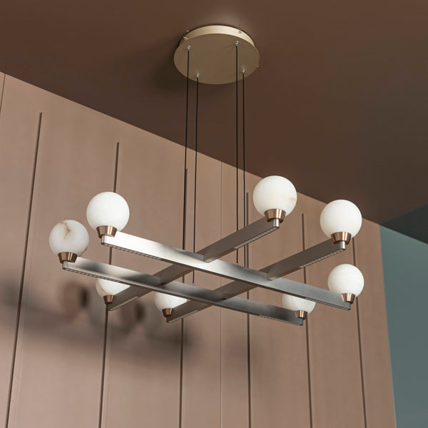 Stella Nikel Alüminyum Yuvarlak Avize - Medium