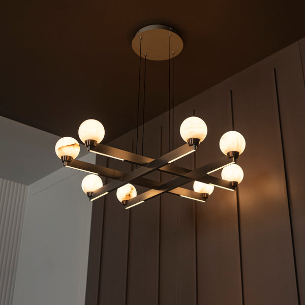 Stella Nikel Alüminyum Yuvarlak Avize - Medium