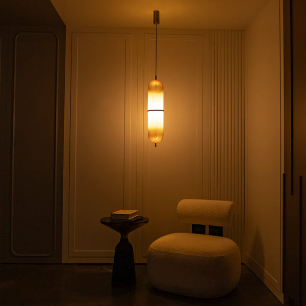 Perla Tekli Turuncu Cam Sarkıt - Medium