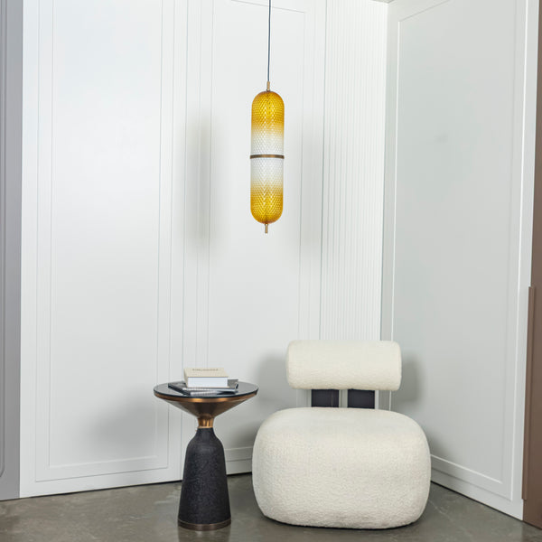 Perla Tekli Turuncu Cam Sarkıt - Medium