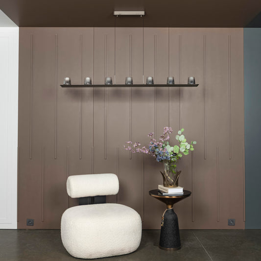 Ponte Platin Dikdörtgen Mermer Avize - Medium