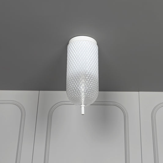 Perla Beyaz Cam Plafonyer - Small