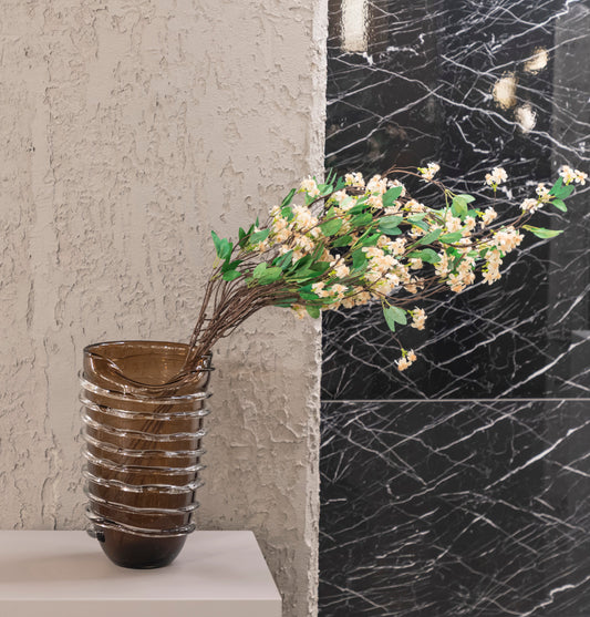 Spire Kahve Cam Vazo 21X37CM