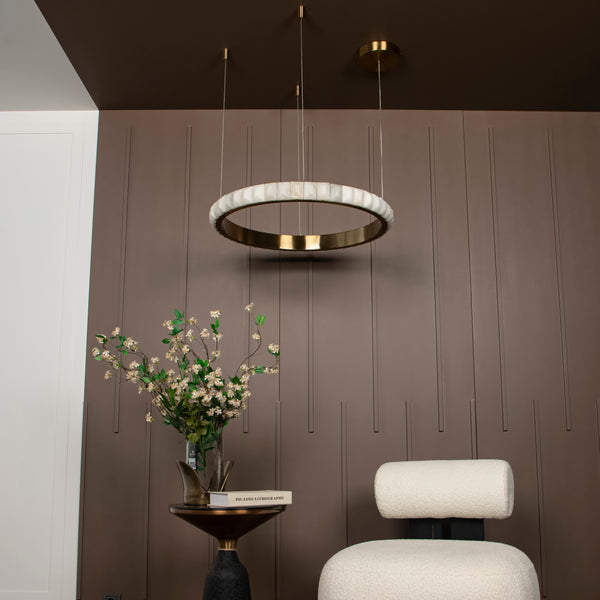 Hugger Eskitme Mermer Yuvarlak Avize