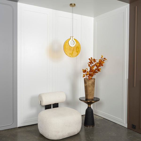 Skyline Tekli Turuncu Cam Sarkıt Avize - Medium