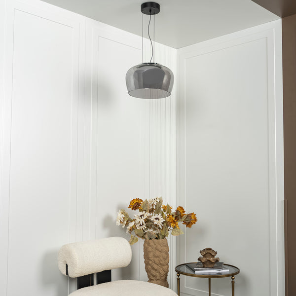 Novella Tekli Füme Cam Sarkıt Avize - Small