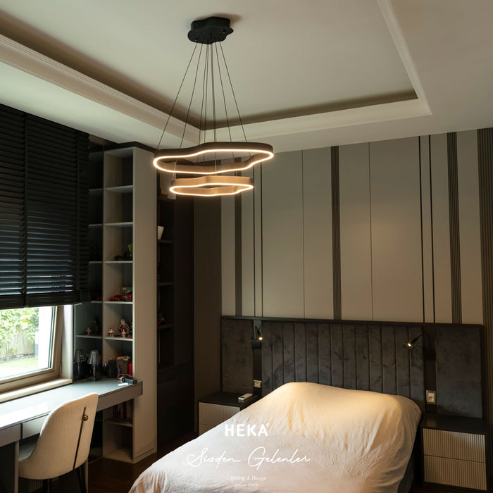 Marsis Platin 2 Katlı Yuvarlak Avize - 3
