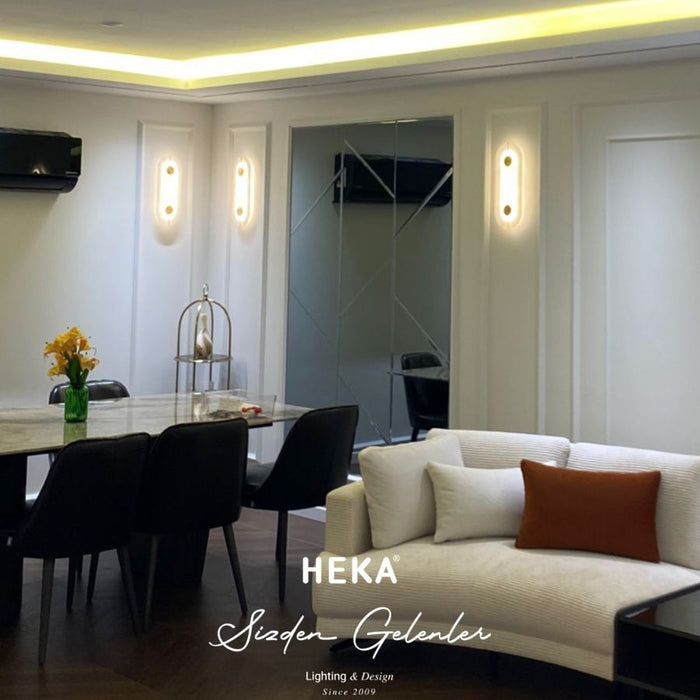 Termessos Beyaz Mermerli Eskitme Led Aplik 17x42 cm - 2