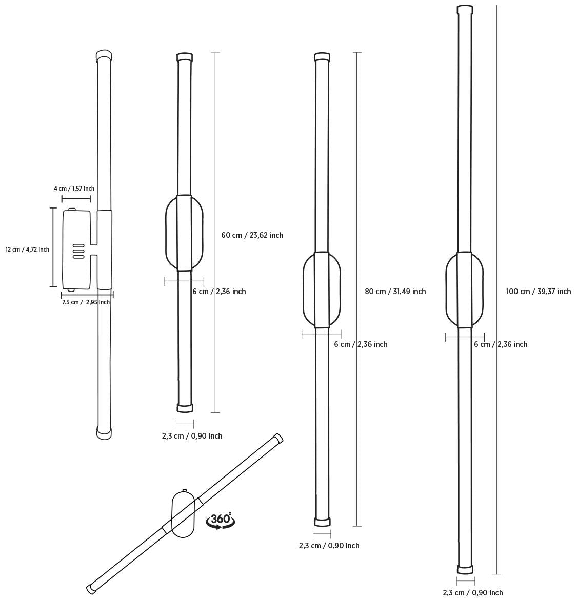 Akra Eskitme Led Aplik 60 cm