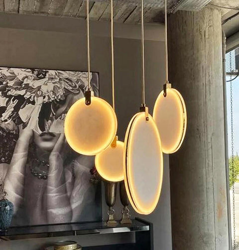 Aspendos Tekli Eskitme Mermer LED Sarkıt Avize 30 cm