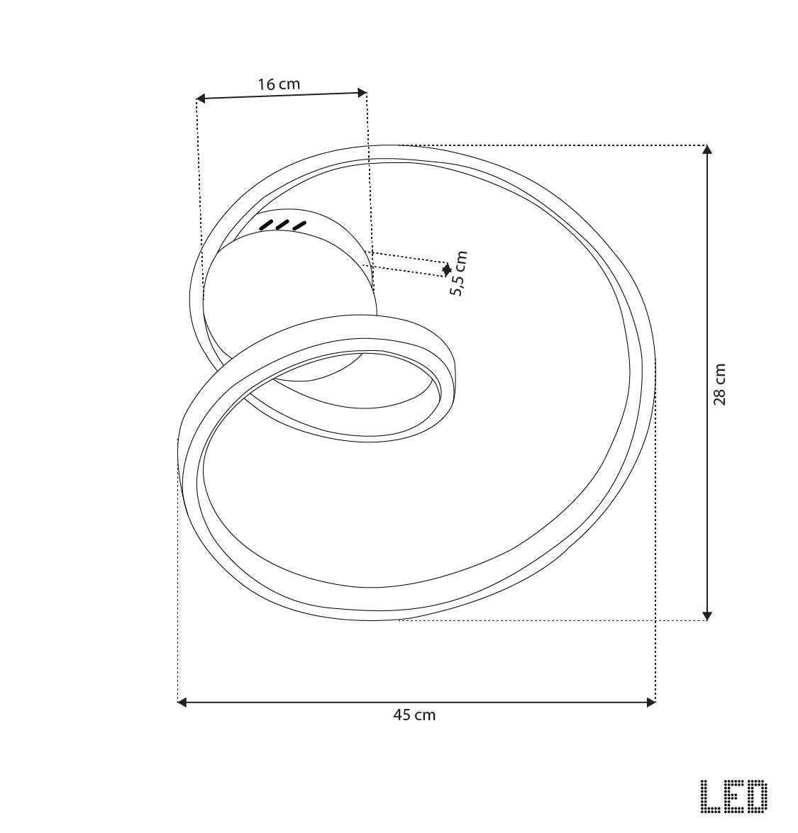 Bern Platin Paslanmaz Akrilik Plafonyer 45 cm