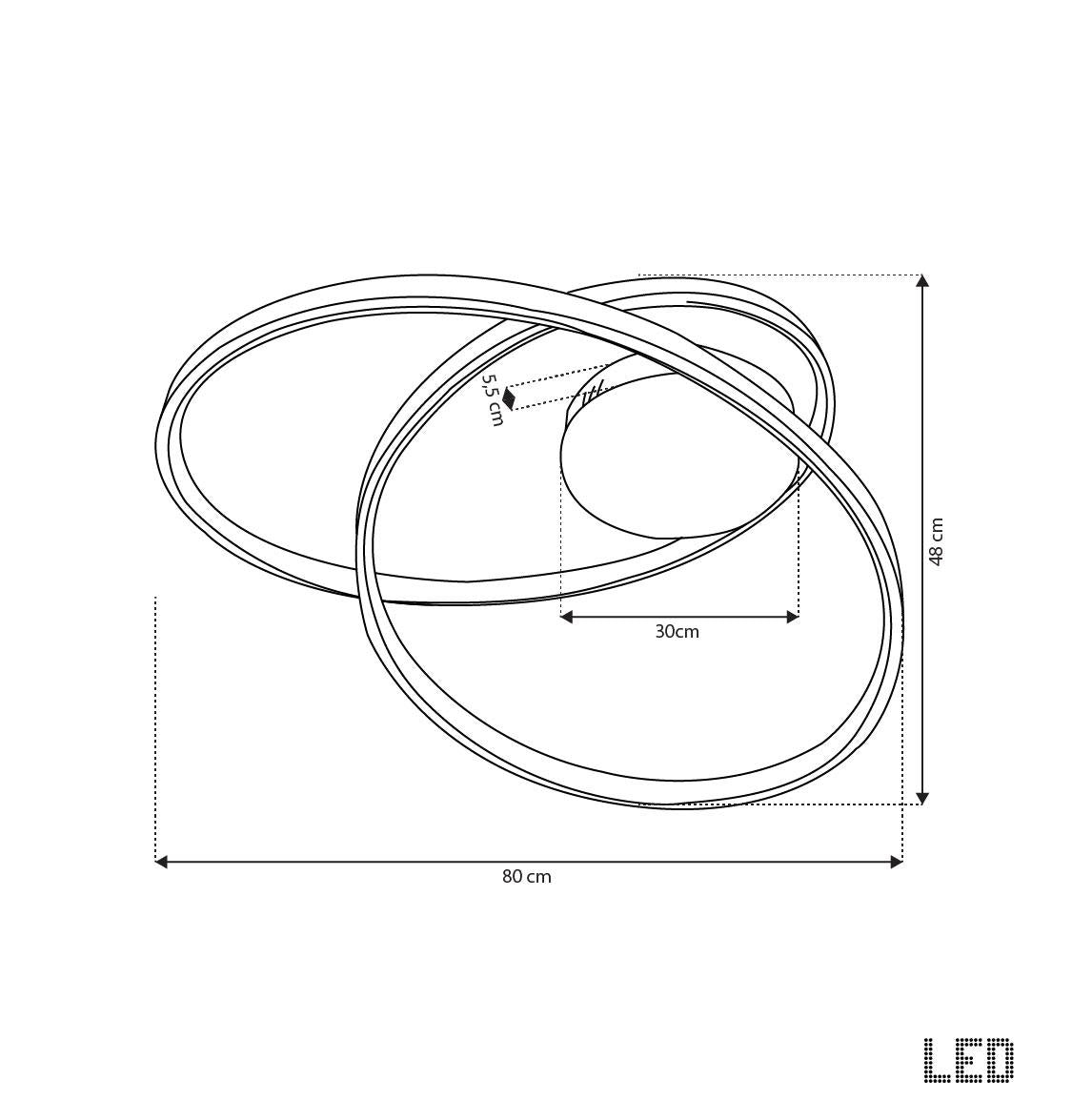 Bern Platin Paslanmaz Akrilik Plafonyer 80 cm