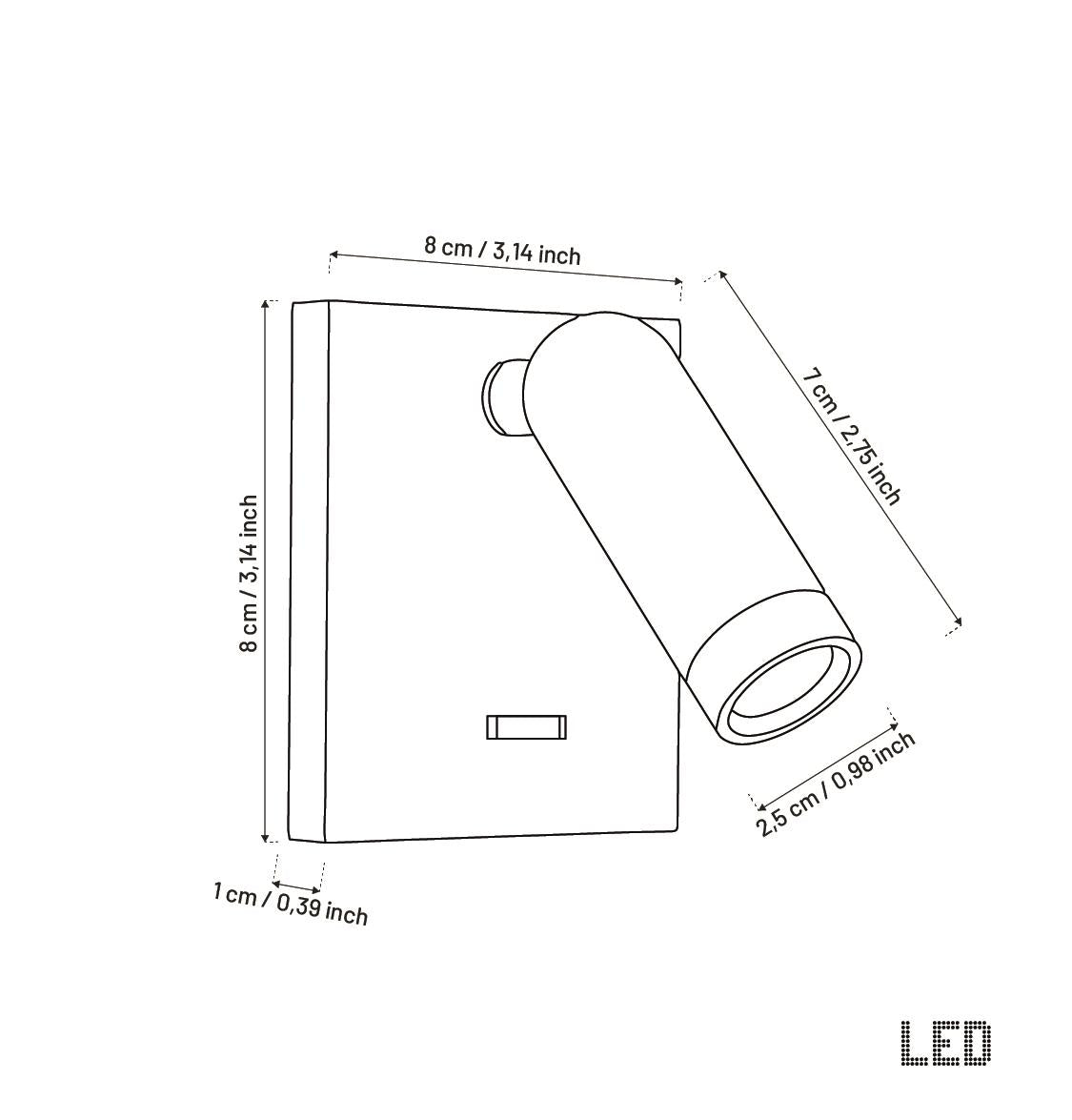 Darell Eskitme Düz Spot 8X8 cm