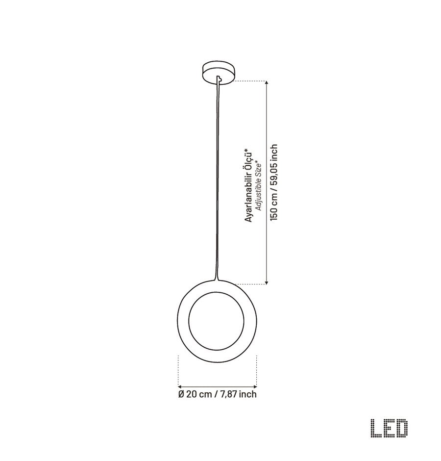 Gamba Eskitme Beyaz Mermer LED Sarkıt Avize 20 cm
