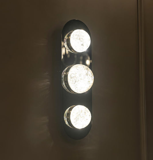 Lima Üçlü Şeffaf Akrilik Platin Led Aplik