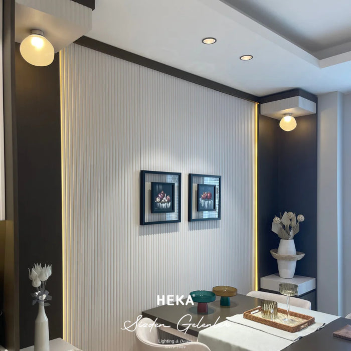 Odense Kabarcıklı Soft Basık Cam Krom Led Aplik - 1