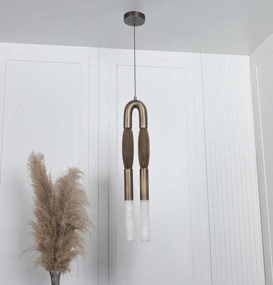 Pony At Saçı Koyu Eskitme Mermer Sarkıt Büyük Avize