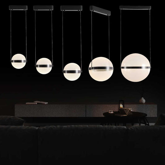 Semruk Küre Tekli Akrilik LED Sarkıt Avize 60 cm
