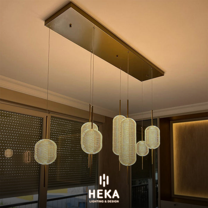 Sofya Akrilik Şeffaf Eskitme Cam LED Sarkıt Avize 49 cm - 1