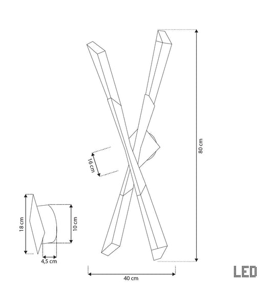 Surinam Kristal Akrilik Eskitme İkili Led Aplik