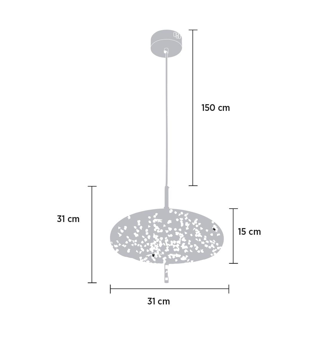 Viyana Füme Ufo Cam Sarkıt Avize 31 cm